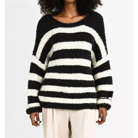 Molly Bracken Black/White Stripe Knit Dress main image 1